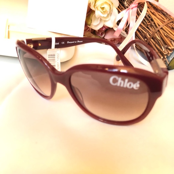Authentic Chloe Sunglasses, Burgundy- CL223303 main image 3
